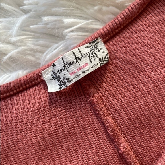 Intimately Free / Free People Ribbed Keyhole Long Sleeve Top - Picture 6 of 7